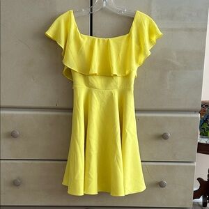 Sunny Yellow Off-Shoulder Mini Dress